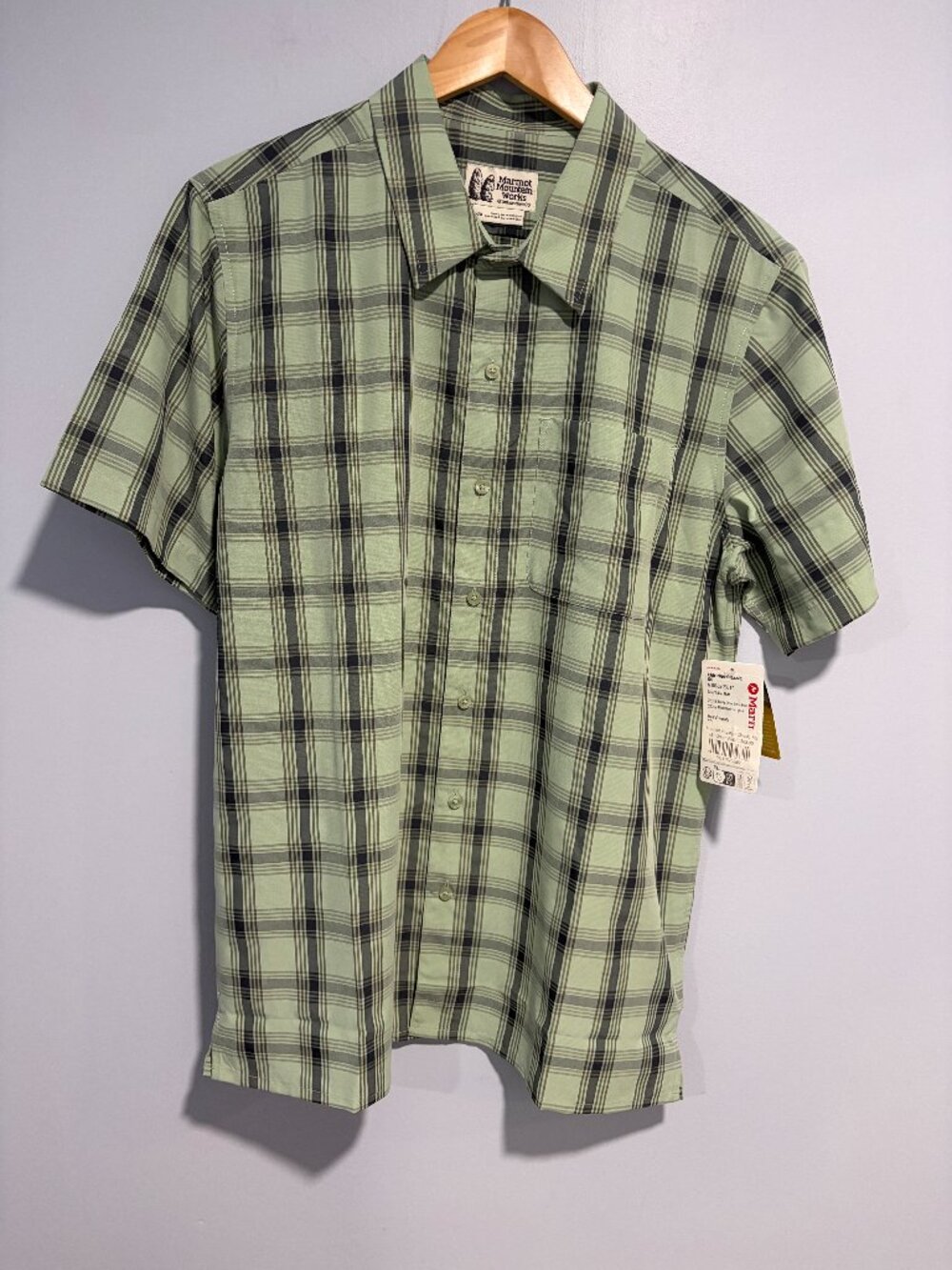 Marmot Mens Eldridge Classic SS- Frosty Green